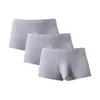 Underpants 3pc Men Boxer Shorts Male Men'S Sexy Solid Elephant Nose Panties Absorbent Soft Elastic Breathable Underwear