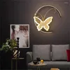 Applique murale AFRA Nordic Creative Appliques Cuivre Moderne Papillon Ombre LED Lumière Pour La Maison