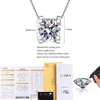 LNNGY 05CT DIAMOND NECKLACE Med certifikat för kvinnor 925 Silver Original Certified Box Chain Halsband smycken 240102