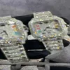 La personnalisation des montres en diamant en pierre moissanite Mosang peut passer le test de la montre étanche à mouvement mécanique automatique pour hommes TOP315m