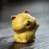 Yixing Purple Clay Tea Pet Chinese Zodiac Dog Statue Ornament Handmade Sculpture Tea Figurin Crafts Zisha Tea Set Decoration 240103