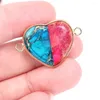 Pendant Necklaces DIY Natural Heart Stone Pendants Amethysts Rose Quartzs Sea Sediment Jaspers Charms Jewelry Making 35x24mm