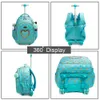 Children School Rolling Backpack Bag School Wheeled Backpack for Girls SchooTrolley Bag Wheels Kids Travel Luggage Trolley Bags 240103