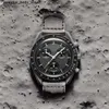 Stålprodukter Moonswatch Quarz Chronograph Mens Womens Watch Mission to Mercury Nylon Luxury Watch James Montre de Luxe Limited Edition Mast Ycme