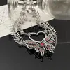 Chains Punk Heart Butterfly Pendant Necklaces Women Multilayer Geometric Chain Necklace