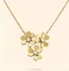 Clover Necklace Live Style Jewelry Electroplating Real Gold Nonfading Party Gift275T5749225