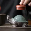 Ceramic Purple Clay Turtle Tea Drain Household Tea Filter All-Porcelain Tea Filter Tea Pet Ornaments Tea Set Accessories 240103