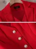 Fashion White Red Black Blazer Jacket and Pant Suit byxor Kvinnliga Kvinnliga kontor damer bär formell 2 -styckesuppsättning 240103