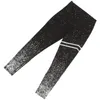 Calças ativas de cintura alta yoga preto leggings cintura controle de barriga jogging ginásio feminino poliéster senhorita