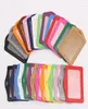 Keychains Lot 100st 12Color DIY ID Card Credit Holder PU Business Badge Mixed Color7203822