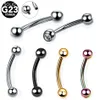 Ringar 10st/20st/50st G23 Titanium Crystal Curved Barbell Eyebrow Piercing Nos Lip Earrings Helix Navel Rings Unisex Body Piercing