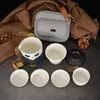 Teegeschirr-Sets: 1 Set tragbare kreative Teekanne und Teetasse mit Panda-Motiv, Reiseset, Keramik-Kaffee-/Teetassen