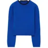 Свитер женский дизайнерский бренд свитера женщина Высококачественный двухцветный пуловер с круглым вырезом короткий модный брендовый вязаный свитер с длинным рукавом классический черный топ «все в одном» z6