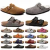 Birken ontwerper Boston stock zomer kurk platte pantoffels Modeontwerpen leer bont slides Favoriete strandsandalen Casual schoenen Arizona tyJ0#