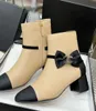 ボウノットレターデザイナーマーティンゲーニンレザー女性アンクルブーツ靴ブラックカーキホワイトビューティーファッション女性ショート