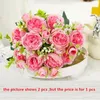 Dekorativa blommor Bröllop Brud Pink Peony Floral Silk Fake Garden Decoration Artificial Shugal Peonies Bouquet Simulation Flower Plant