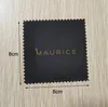 Bijoux 500 PCS Logo personnalisé 8 * 8 cm Noir Bijoux Polissage Chiffon de nettoyage imprimé avec logo doré brillant Emballage emballé individuellement