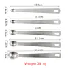 Measuring Tools Pack Of 5 Spoon Stainless Steel Cooking Spoons With Long Handle Measure Accessory Household Square Head