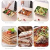 Dinnerware Stainless Steel Square Plate With Lid Rectangular Storage Pan Commercial Dish Tray Large Refreshing Lunch Box Container