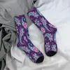 Chaussettes pour hommes Fond violet Paisley Mâle Hommes Femmes Bas d'été Harajuku