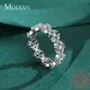 Bracelet Modian classique en argent Sterling clair Cz fleur éblouissante empilable bague pour femmes 2021 fête Fine femme bijoux Anel