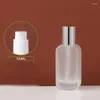 Storage Bottles 50ml Frosted Glass Bottle Silver Pump Serum/lotion/emulsion/foundation/essence Toilet Toner Skin Care Cosmetic Packing