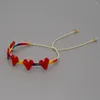 Bracelet de perles en forme de cœur arc-en-ciel, original, graphique de couleurs, tricot à la main, bohémien, marée réglable, perle de riz Simple