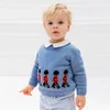 Småbarn baby pojkar tröja kappa för född höst stickad cardigan vår barn cartton stickning outwear barn baby pojke kläder 240103