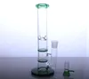 Glass Hosah Bong med dubbel honungskaka rökningsvattenrör bubblare för torr örtkvinnlig fog 18,8mm