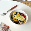 プレート不規則な楕円形のスプラッシュインク特別な形のサラダボウルフルーツデザート西部家庭用セラミックプレートの食器ディナー