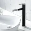 Robinets d'évier de salle de bains, robinet de lavabo extractible noir, robinet mitigeur à arc élevé et eau froide, rotation à 360 degrés