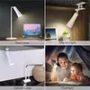 Tischlampen, wiederaufladbare LED-Schreibtischlampe, dimmbar, um 360° drehbar, magnetisches Clip-Licht zum Lernen, Lesen, De Chevet