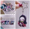 10 pièces/ensemble Anime démon porte-clés femmes Tanjirou Kamado Nezuko Tomioka Giyuu Kimetsu No Yaiba acrylique porte-clés aléatoire H11268068691