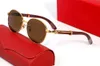 Gafas de sol de diseñador de lujo para mujer para hombre gafas de sol redondas MILLONARIO talla de onda marco de madera gafas Vintage polarizadas hombre Shin