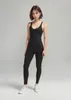 Ll kvinnliga bodysuits för yogasport jumpsuits i ett stycke sport snabb torkningsträning behåar set ärmlösa playsuits fitness casual svart sommar