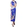 Этническая одежда Платье Cheongsam с принтом в китайском национальном стиле с цветочным принтом и воротником-стойкой, женское с высоким разрезом по бокам, лето