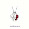 TifannisSM Pendant Necklac Best Sell Birthday Christmas Gift T Family S925 Silver Drop Lim Emamel Heart Shaped Diamond Necklace Tie Double Have Original Box