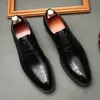 Shoes Dress Classic Men Genuine Business Leather oxford Pointed Toe Fashion Lace Up High Quality Office Wedding Formal Shoe Male 240102 958