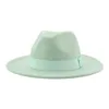 Women Hat Men Fedora Hats szerokie Brim Belt Ribbon Band Solid Classic Formal Dress Wedding for Sombreros de Mujer 240102