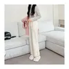 Pantalon Femme Preppy Style Kawaii Japonais Femmes Pantalons à Jambes Larges Droites Lâches Casual Ball Top Gland Solide Y2k Doux Pantalon Taille Haute