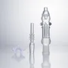 NC008 DAB RIG RÖKNING PIPE SPILL-SOURT GLASS BONG 10mm 14mm Quartz Ceramic Nails Quartz Banger Nail Clip Water Perc Bubbler Bongs