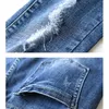 Trendy Ripped Pencil Jean Casual Slim Mid Waist Vaqueros Spring Summer Streetwear Denim Pants Wash Blue Skinny s 240115