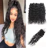 Wefts Kinky Curly Deep Wave Virgin Hair Extensions Loose Wave 3/4pcs with Lace Closure Straight Wate Wave Virgin Human Hair Bundles Wit