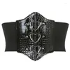 Belts Sexy Women Top Corset With Alloy Heart Buckle Woman Black Lift Up Masquerade Party Waist Seal Slimming Wrap