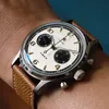 Seakoss 1963 Retro Chronograph Pilot Watch Men with Seagull ST1901ムーブメント3Dドームミネラルガラス40mmメカニカルリストウォッチ240102