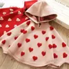 Printemps automne enfants pull tricoté mignon enfants vêtements cape bébé filles à capuche enfants pulls s 240103