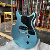 Studio Electric Guitar Junior Style Metallic Bule Color P90 Pickup Mahogny Body Rosewood Fingerboard 6Strings Guitarra