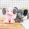 Djur elefant plysch leksaker baby rum dekorativa fyllda dockor för att sjunga 25 cm kawaii djur barn barn plushiies leksak rosa grå docka 210