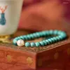 Charm Bracelets Natural Turquoise Bracelet For Women Handmade Refined Fine Jewelry With 2-3mm Mini Stone Beads Accessories