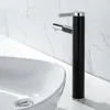 Robinets d'évier de salle de bains, robinet de lavabo extractible noir, robinet mitigeur à arc élevé et eau froide, rotation à 360 degrés